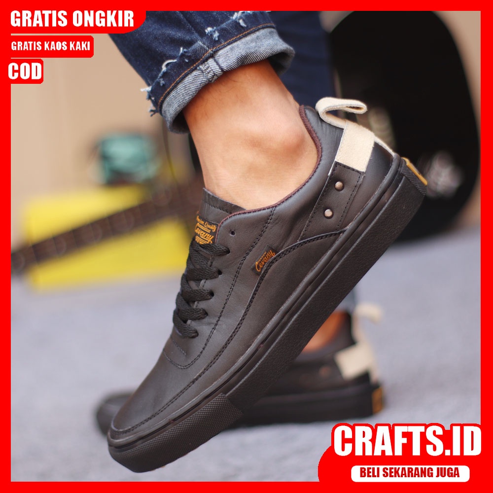 Crafts - Sepatu Formal Casual Hitam Kulit Asli Pria