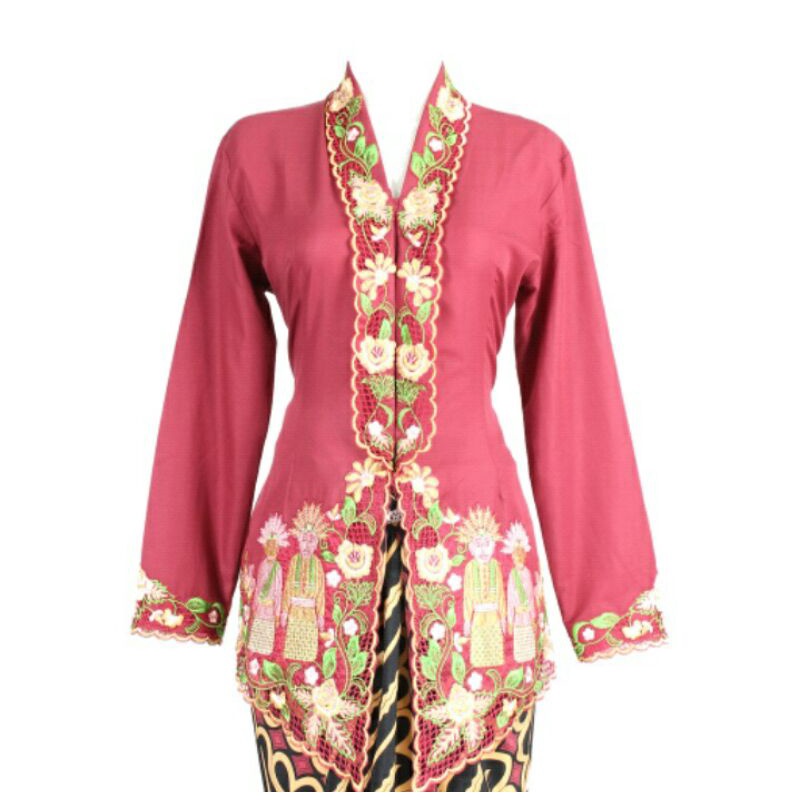 Kebaya Encim Ondel Ondel Jakarta  Katun Merah new