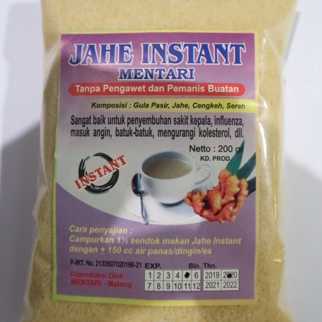 

Jahe Instan Serbuk (sudah dengan gula)