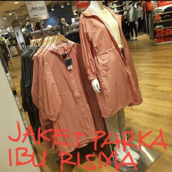 UNIQLO ORI ASLI JAKET PARKA IBU RISMA Parasut WATER PROOF WATER RESISTANT ANTI ANGIN ANTI BASAH