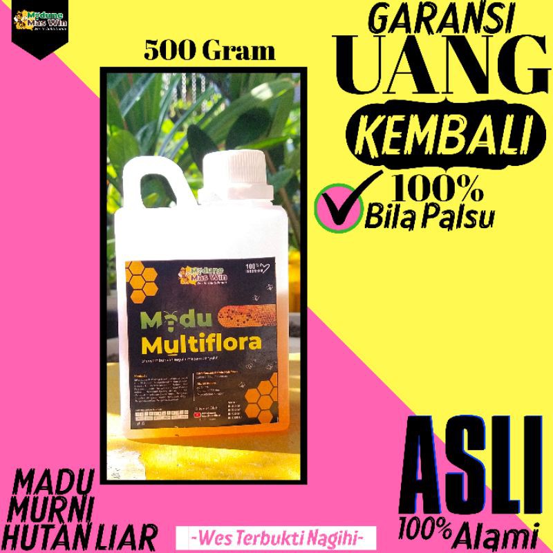 

MADU MURNI ASLI HUTAN LIAR GRADE PREMIUM 100% ALAMI RAW HONEY MULTIFLORA MINUMAN KESEHATAN 500Gram