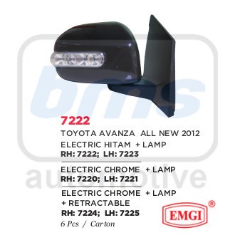 Spion Emgi Toyota Avanza 2012 Hitam Elektrik Lampu RH