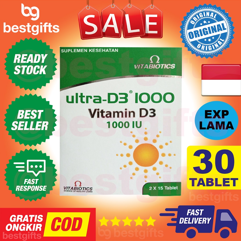 VITABIOTICS ULTRA D3 1000 IU VITAMIN D 1000IU DAYA TAHAN TUBUH KEKEBALAN IMUN BADAN OSTEOPOROSIS 30 TABLET