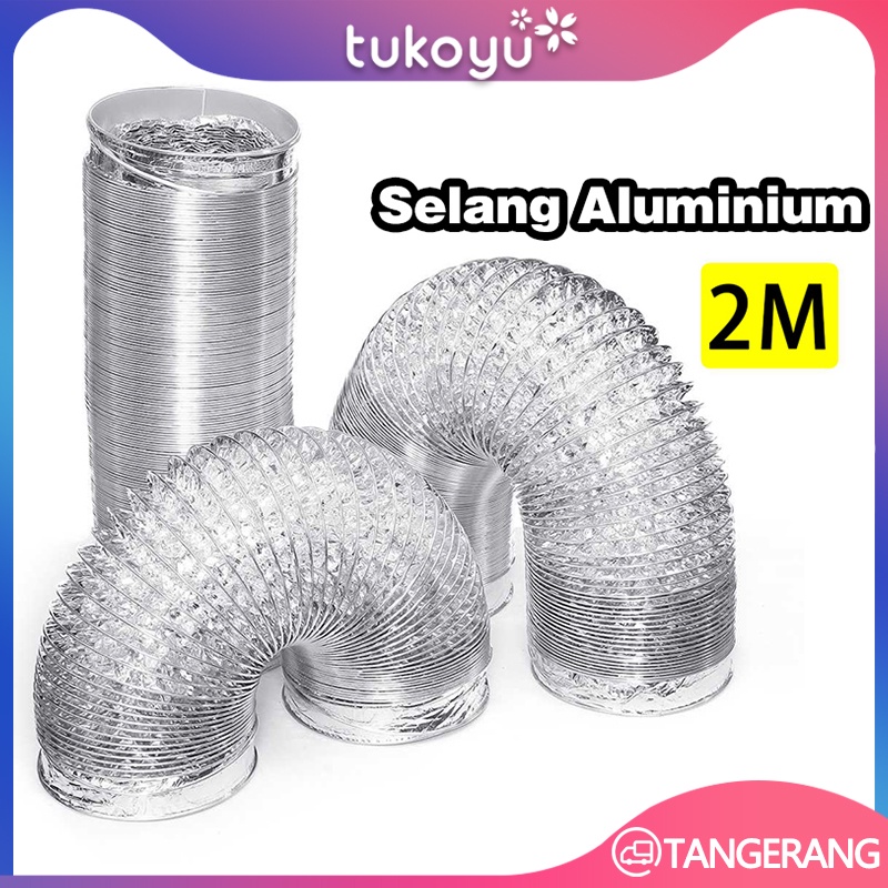 Jual 2M Selang Exhaust Aluminium/Aluminium Foil Ducting Hose/Selang