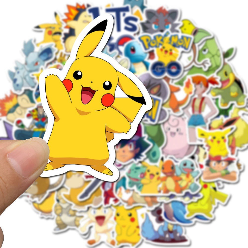 100pcs Stiker Desain Kartun Pokemon Pikachu Model DIY