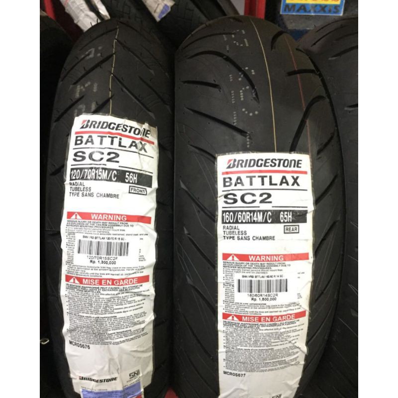 Ban Bridgestone Battlax SC2 Radial 120/70 - 15 & 160/60 - 14 Xmax