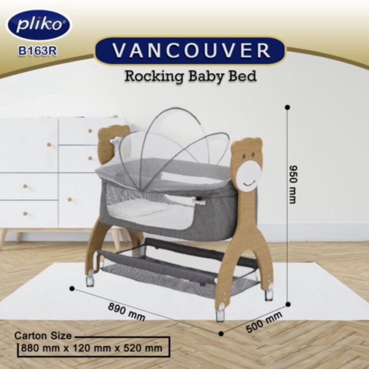 Box Pliko B 163 R Vancouver Rocking Baby Bed / Tempat Tidur Bayi