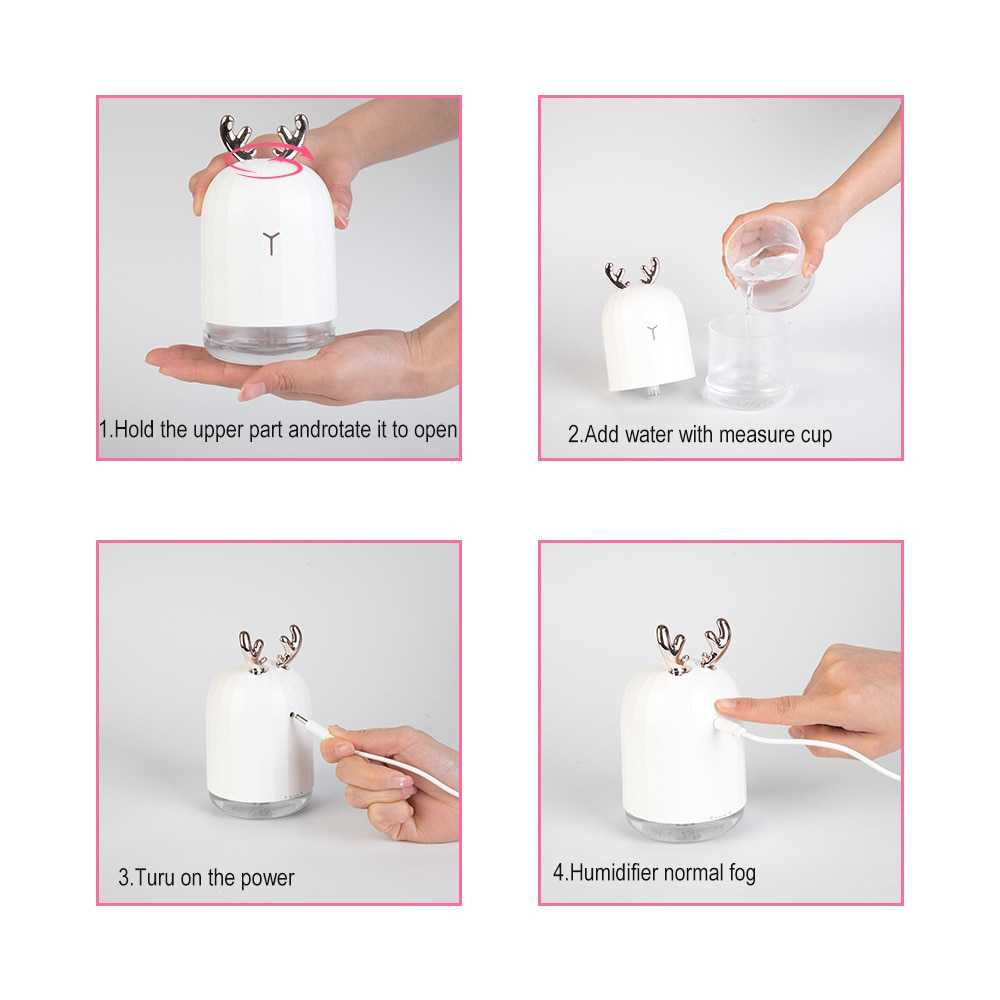 LCKMNOFFCL Berlato Humidifier Aromatherapy Cute Design 220ml - K-H160