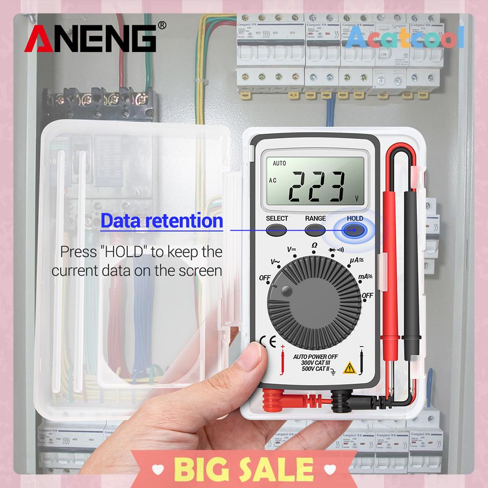 Multimeter / Voltmeter / Ammeter Saku Digital AC / DC Otomatis Portable Dengan Layar Lcd