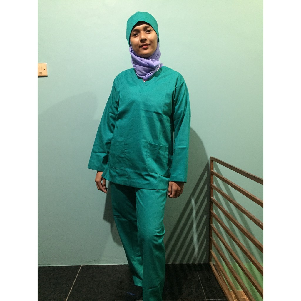 BAJU OKA/BAJU OPERASI/BAJU MEDIS - HIJAU TOSCA LENGAN PANJANG