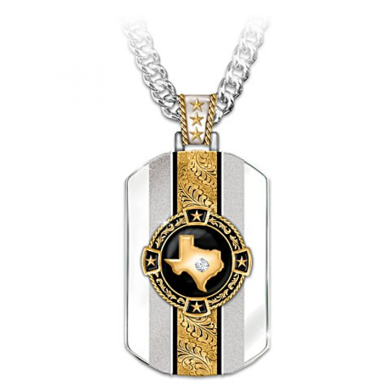 Fashion Pria Texas Map Tag Kalung Liontin / Aksesoris Perhiasan