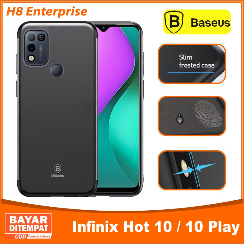 Baseus Silicone SoftCase Cover Infinix Hot 10 / Hot 10 Play Casing Ultra Slim Black Matte