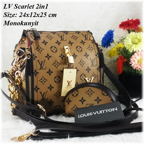 HS #Tas LV Scarlet Set 2in1 Tas Ransel Tasmulti #Taswanita #Tasimport #Promo