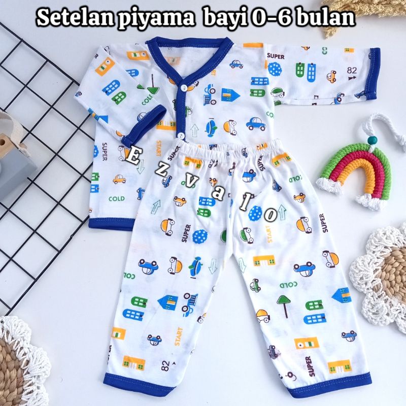 Piayama baju tidur bayi tangan panjang 0-6 bulan