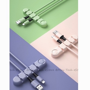 Holder Kabel Silikon 4 Slot Klip Kabel Penjepit Cable Clip Organizer