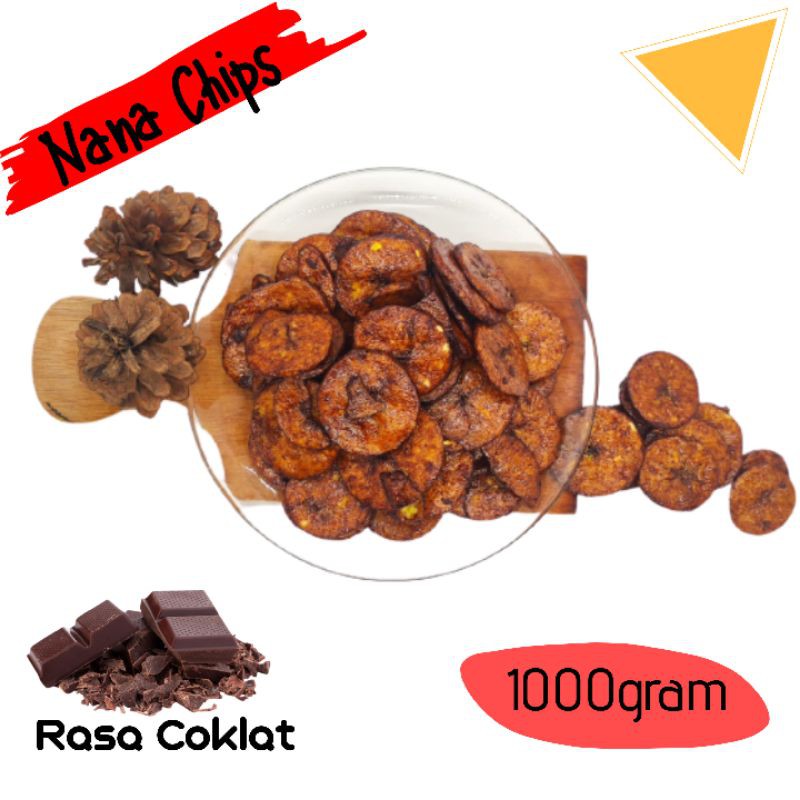 

Nana Chips Keripik pisang kripik pisang Rasa coklat manis gurih aneka rasa Nana Chips 1kg