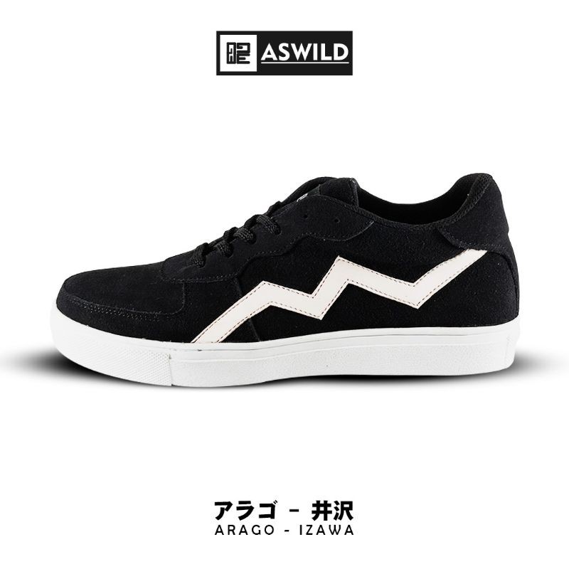 Aswild Store - Izawa Black List White Suede Premium