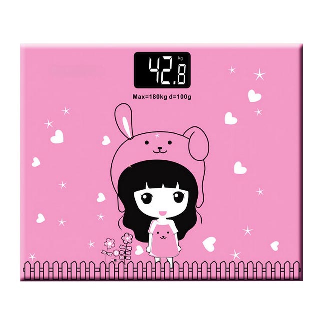 Taffware Digipounds Timbangan Badan Mini Digital Desain Kartun - Pink