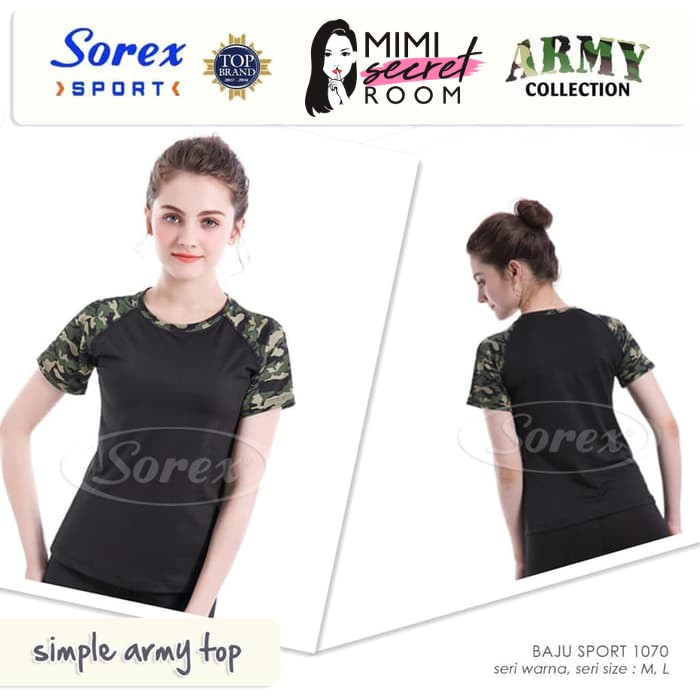 ❤ MIMI ❤ Baju Army Olahraga Sport Army Sorex 1070 Kaos Sport Singlet Senam Elegant MURAH