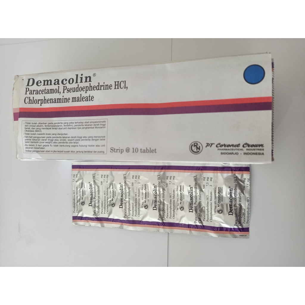 Demacolin Tablet Demam Flu Sakit Kepala 𝟏 𝐒𝐭𝐫𝐢𝐩 𝐢𝐬𝐢 𝟏𝟎 𝐓𝐚𝐛𝐥𝐞𝐭