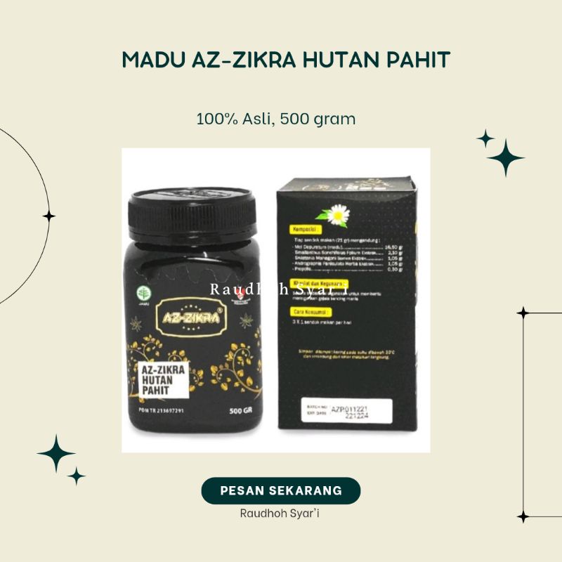 

MADU AZ-ZIKRA HUTAN PAHIT / MADU HUTAN PAHIT / MADU ASLI / MADU AZ-ZIKRA 500 GRAM