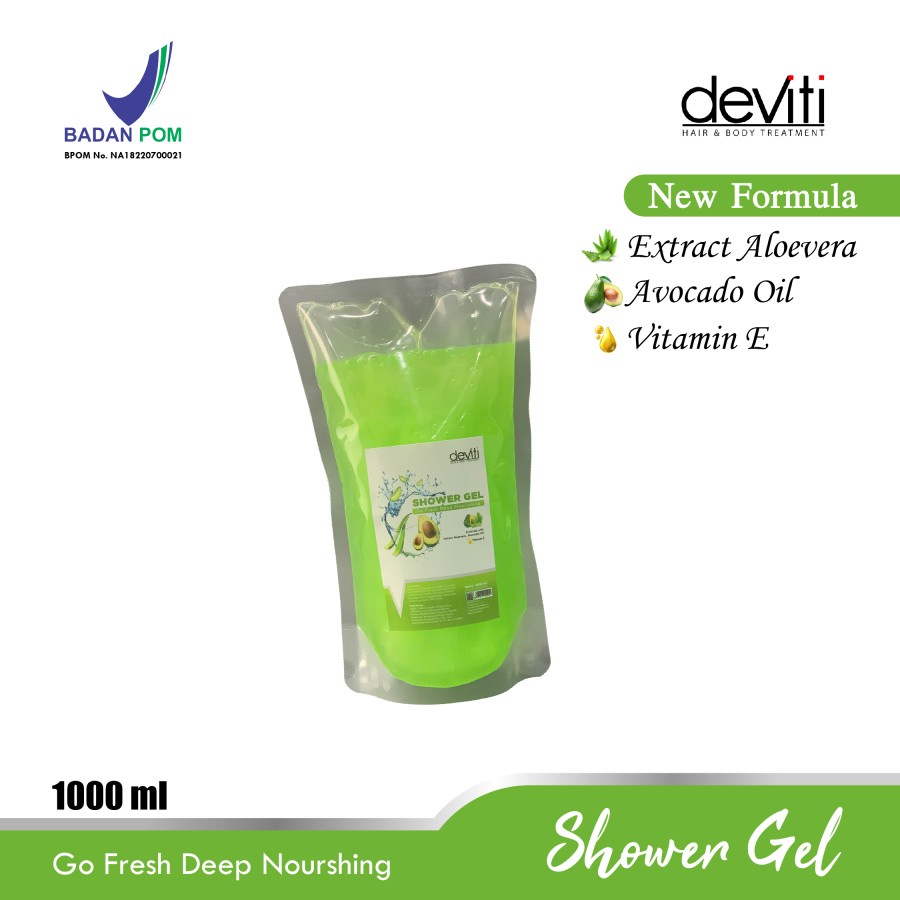 Deviti Refill Shower Gel Alfocado &amp; Aloe Scent Fresh Deep Nourshing 1Kg