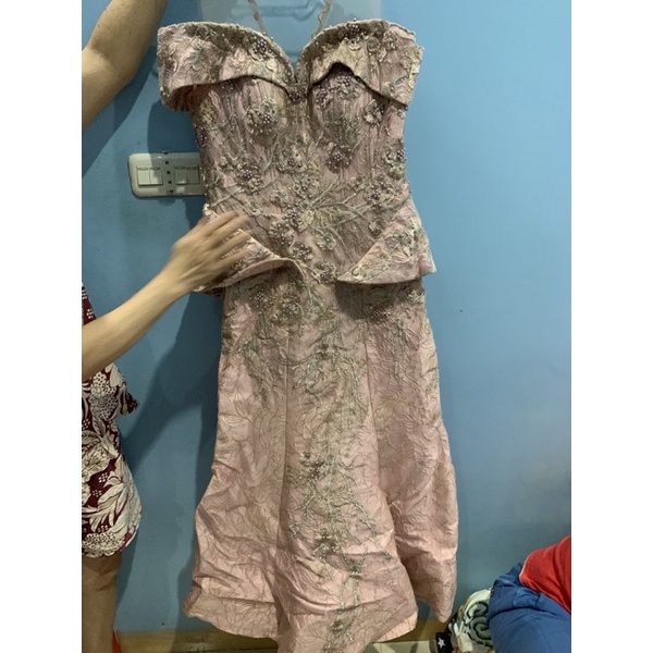 gaun pesta rosegold