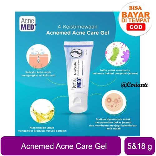 Acnemed + ( Acne Med ) Acne Care Gel / Obat Anti Jerawat 5 Gr &amp; 18 Gr