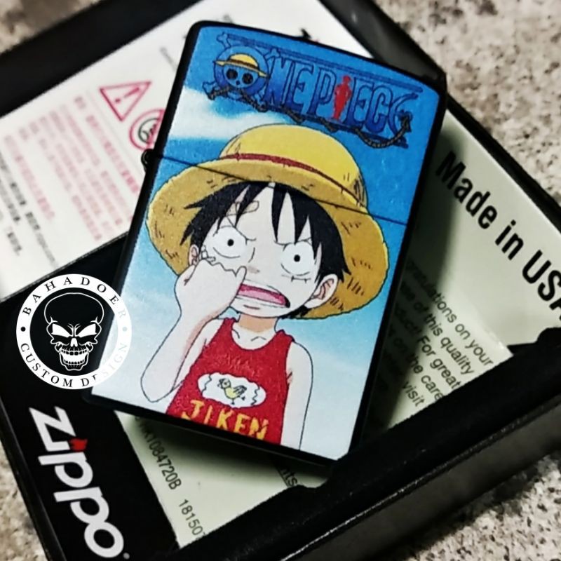 KOREK API ZIPPO ORIGINAL ONE PIECE LUTFI BLACK MATTE 100% AUTHENTIC PRODUCT