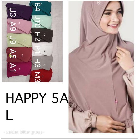Jilbab Instant Pasmira Happy 5A L - Aira Bergo