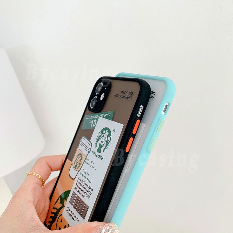 Casing Redmi 10 Note 10 Pro Redmi 9T 9A 9C Note 9S 9 Pro Note 8 Note7 Xiaomi Poco X3 Pro M3 Cute Cartioon INS Creative Starbucks Pattern Matte Case