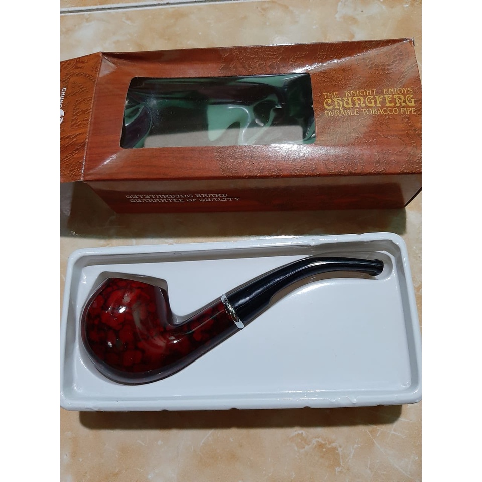 Pipa Cangklong Motif Merah dan Hitam Legam