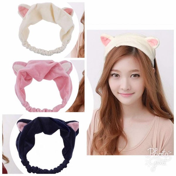 Bandana Karakter Kucing Lucu / Bando Bandana Beludru Rambut Wanita Unik / Aksesoris Import / TV-88