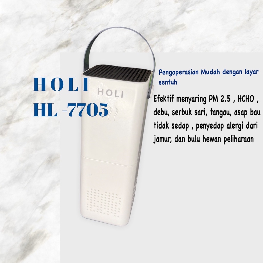 HOLI HL-7705 Portable Air Purifier Mini HEPA Filter Ion Negatif Anion