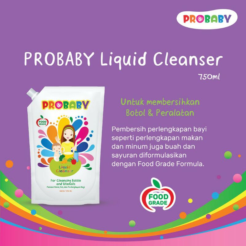 PROBABY LIQUID CLEANSER 450 ML FREE 150 ML / SABUN PENCUCI BOTOL PIRING BAYI DAN ANAK