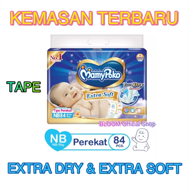 MAMYPOKO MAMY POKO Extra Dry Tape Taped Soft Perekat New
