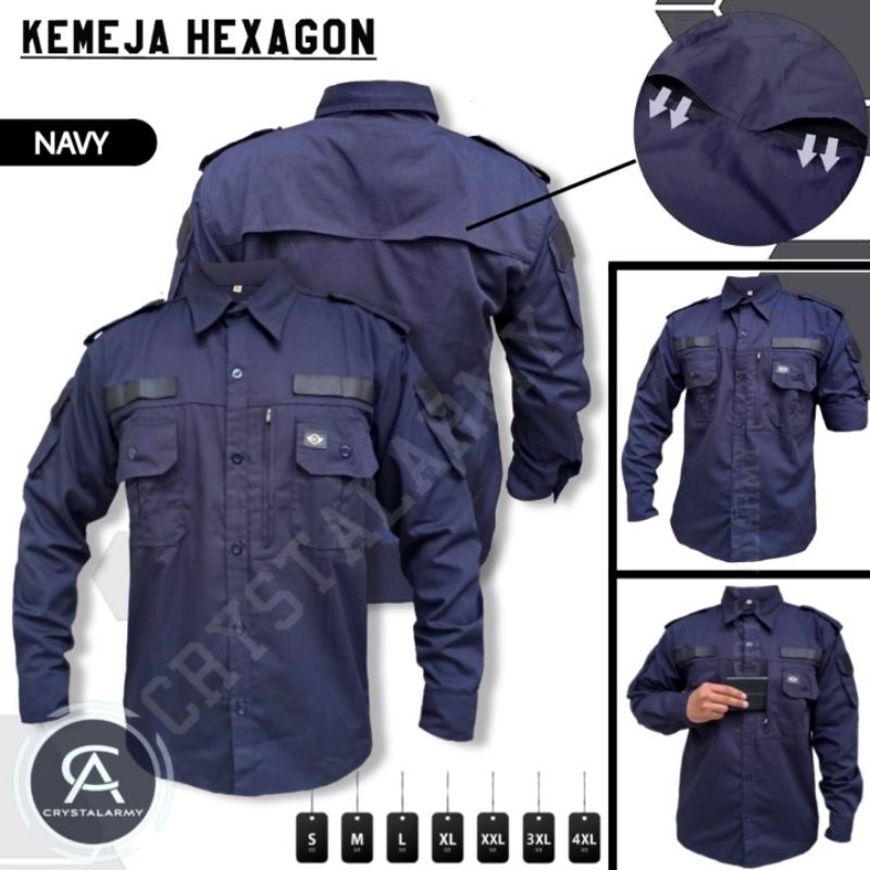 kemeja tactical terbaru hexagon / kemeja tactical outdoor /  kemeja lapangan