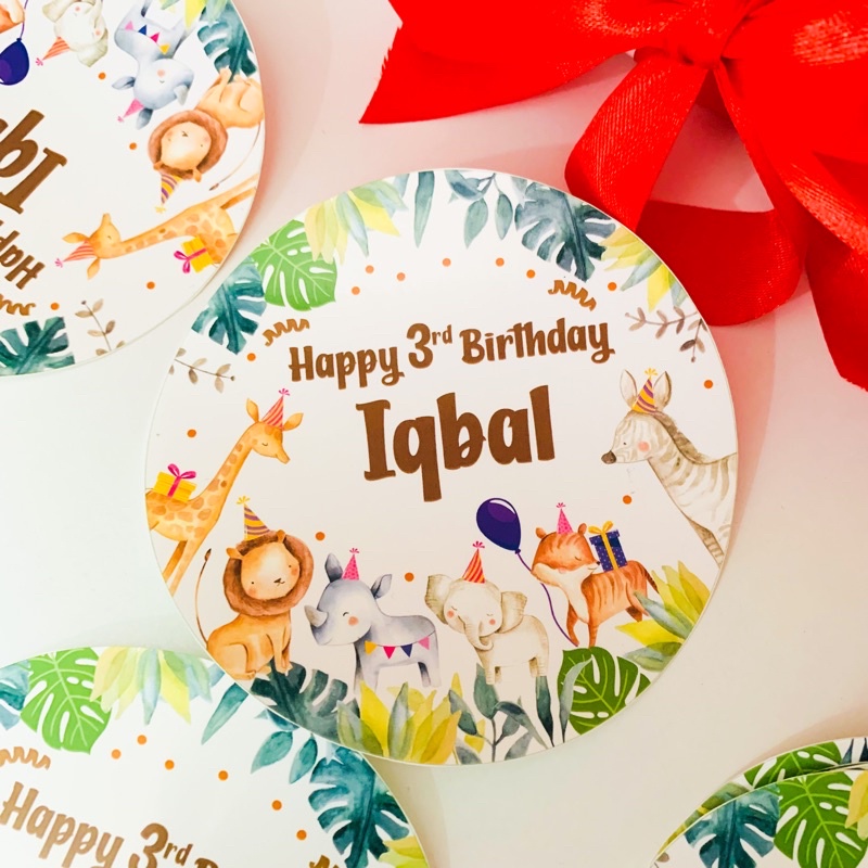 

Animal Cute Sticker Birthday / Tempelan Pudding / Bento / Snack Ultah / Bento / Tumpeng
