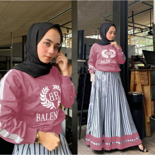 set rok BCG balenci wanita/set rok wanita casual/set rok wanita/set training/set olahraga wanita