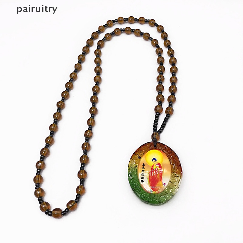 Prt Kalung Tali Dengan Liontin Jimat Buddha Namo Amitabha Kaca Untuk Priawanita PRT