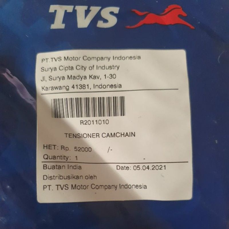 Tensioner Camchain Tormax Bawah TVS