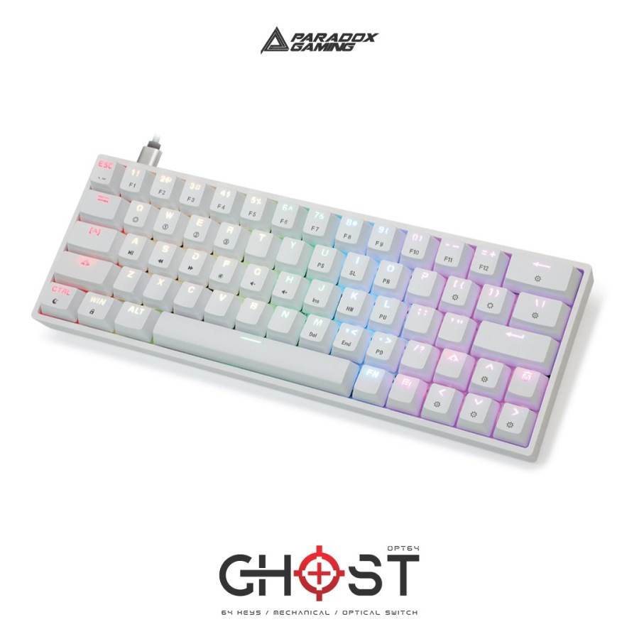 Paradox Gaming Ghost SK64 / ABS | Keyboard Mechanical RGB Case Putih