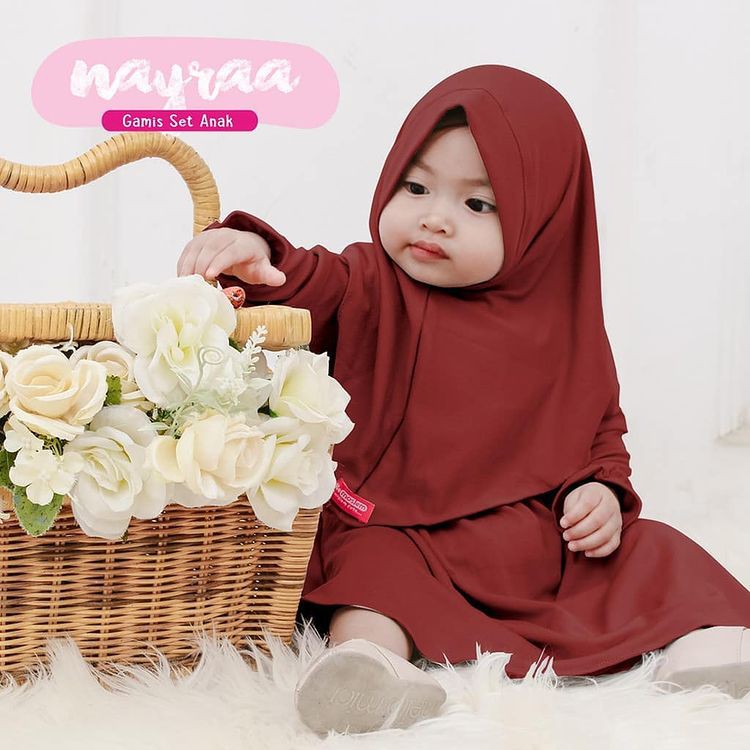 NAYRA SYARI KIDS BL Bahan JERSEY ZOYA USIA 0-12 BULAN Gamis Bayi Perempuan Syari Terbaru 2021 Model Gamis Set Hijab Syari Anak Perempuan Gamis Anak Perempuan