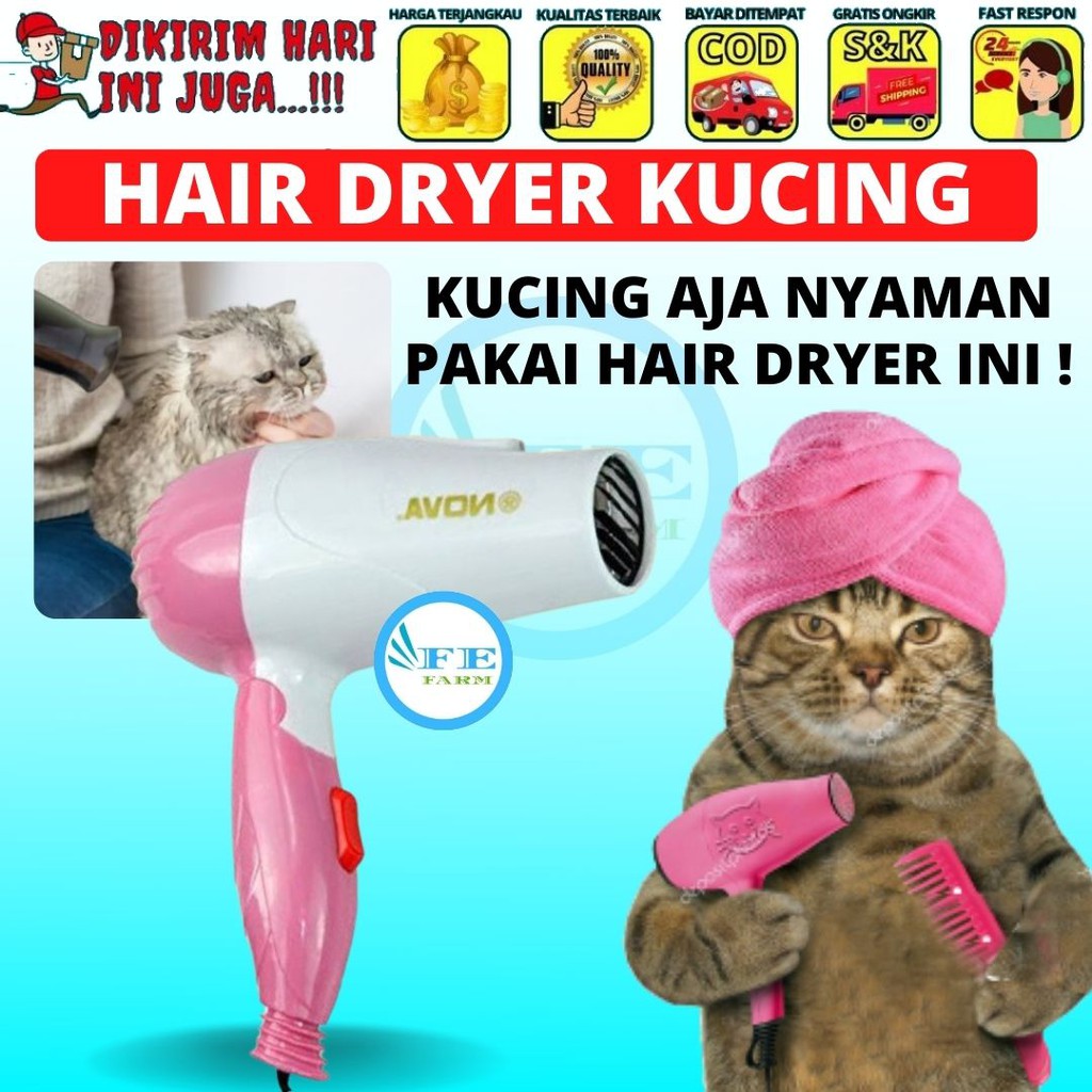 HAIR DRYER KUCING PENGERING RAMBUT BULU KUCING ANJING KELINCI GROOMING HEWAN HAIR DRYER LIPAT FEFARM