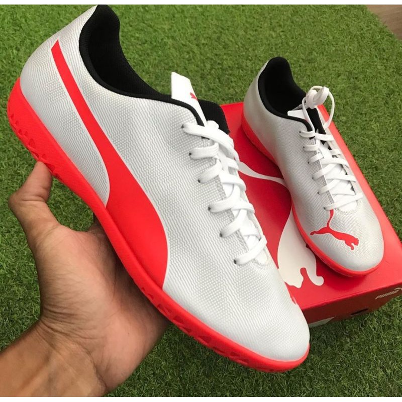 Sepatu Futsal OriginalPuma Rapido IT - White/Red Blast