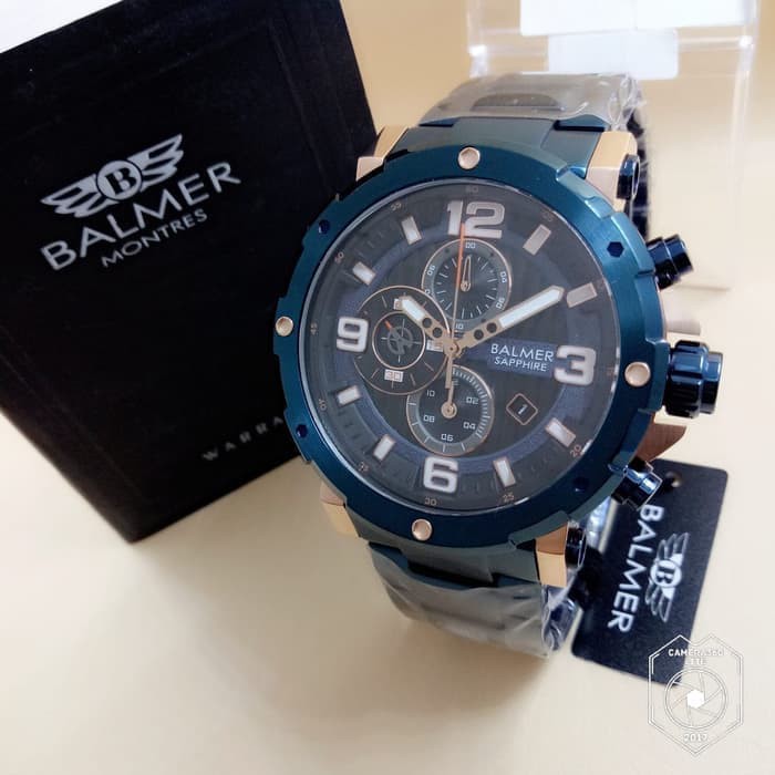 Jam Pria Balmer 7987 Blue Rosegold Original