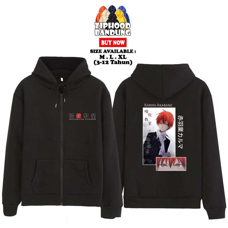 Jaket Zipper Hoodie Anak Laki Laki - Anime Assassination Clasroom Karma Akabane 68 - ZIPHOOD BANDUNG