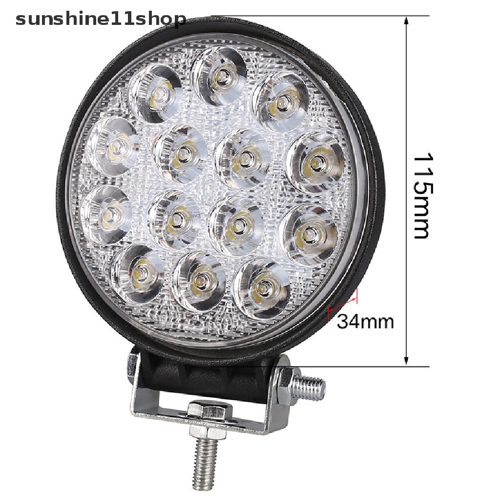 Sho 4 &quot;42W Lampu Sorot Led Bentuk Bulat Untuk Mobil Truk SUV ATV Offroad