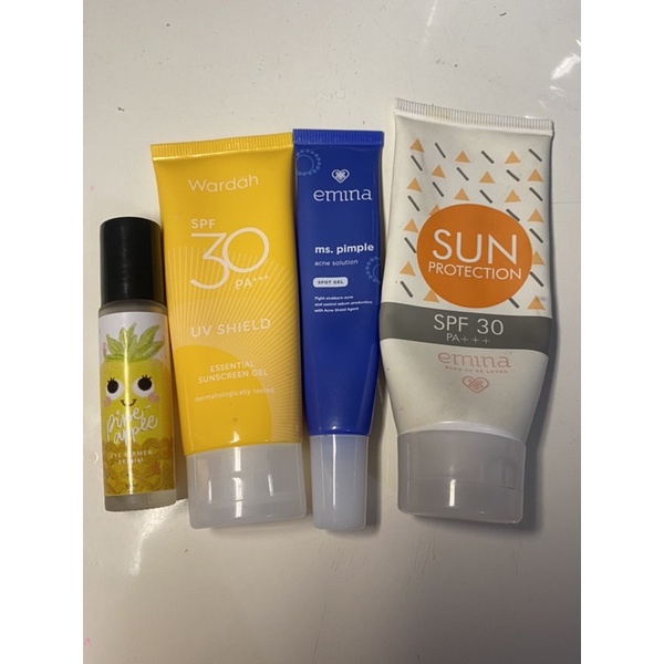 TAKE ALL PRELOVED SKINCARE SUNSCREEN SPOT GEL ACNE JERAWAT EYE SERUM HOLLASIAN HADE EMINA WARDAH