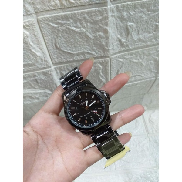 Jam tangan pria tahan air seiko rantai stainless tanggal aktif
